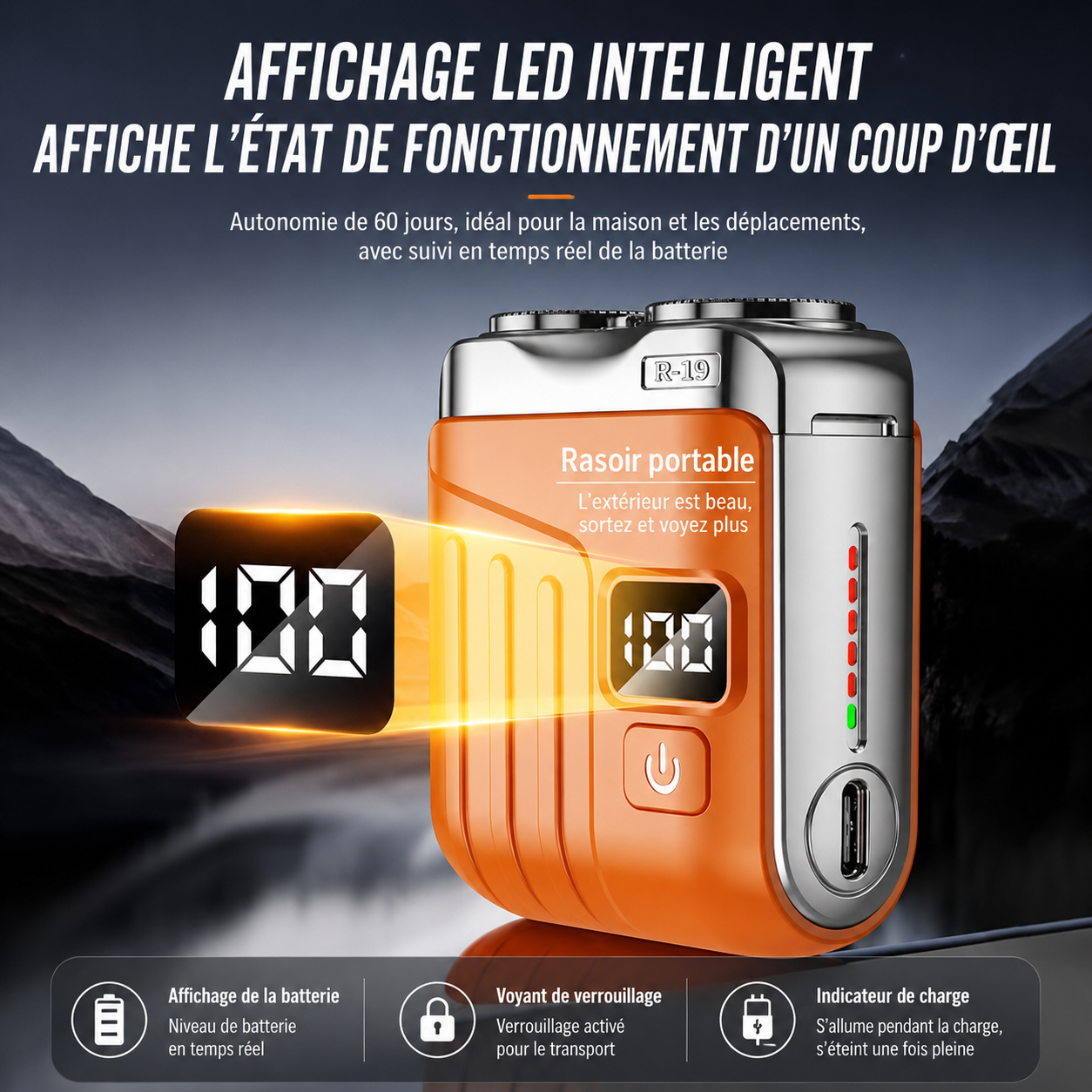 Mini Rasoir Electrique : Résistant aux éclaboussures IPX5