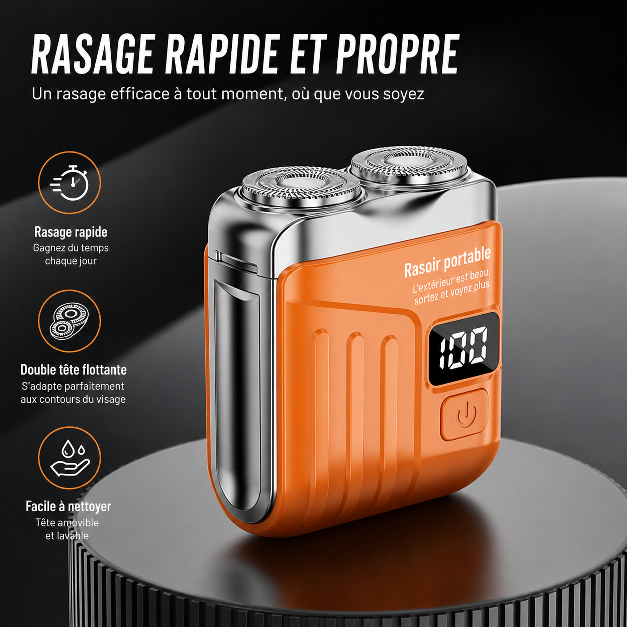 Mini Rasoir Electrique : Résistant aux éclaboussures IPX5